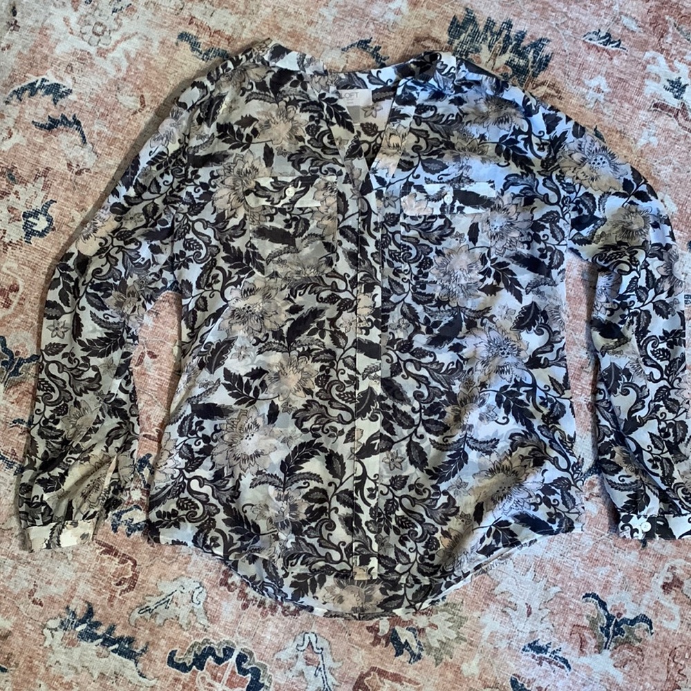 Floral sheer blouse from Loft Outlet